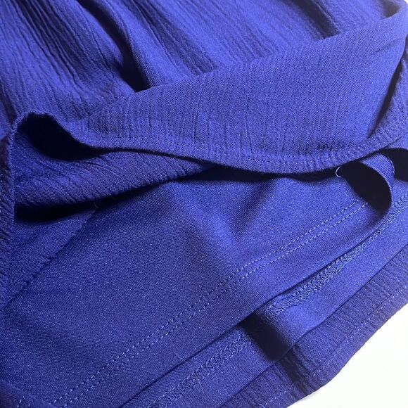 Blue Rain romper navy blue pink embroidery cape like top elastic waist size XS - Picture 7 of 14